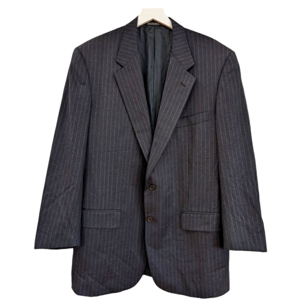 Corneliani Italy Lund & Lund Stockholm Wool Black Pin Stripe Blazer Men's Size L
